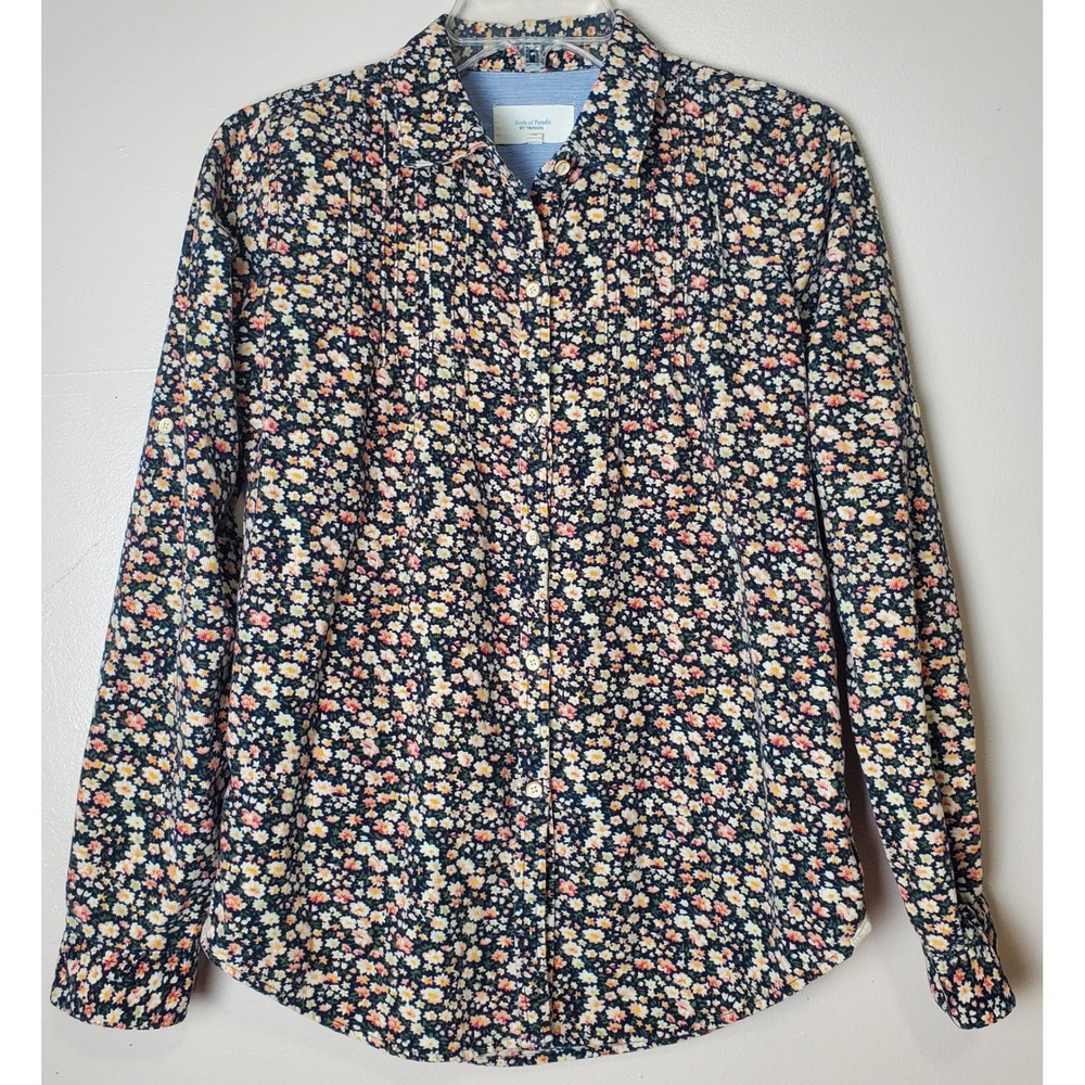 Birds of Paradis Trovata XS Floral Corduroy Button Up Shirt Cottagecore‎ Peasant